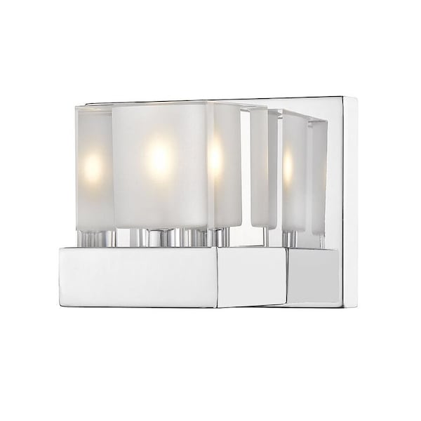 Z-Lite Fallon 1 Light Wall Sconce, Chrome & Clear, Frosted 467-1S-CH - main